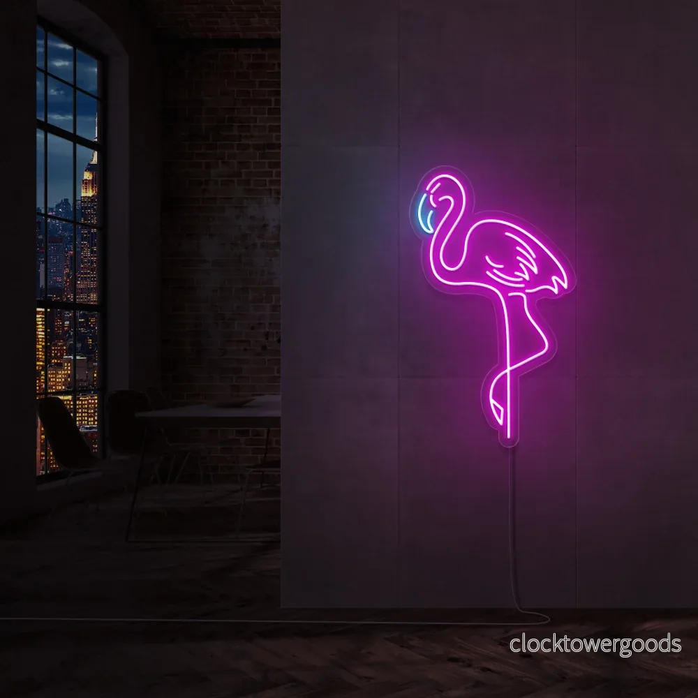 "Flamingo Tropisk" Led neonskylt