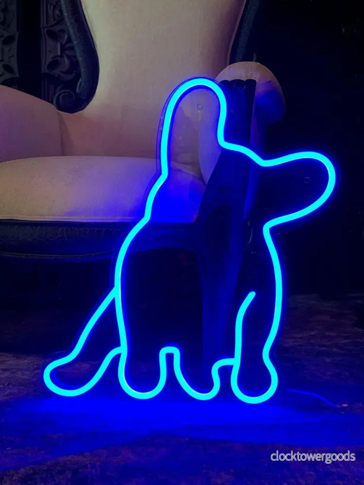 LED NEONSKYLT "French Bulldog". Royal Blue - Bild 3