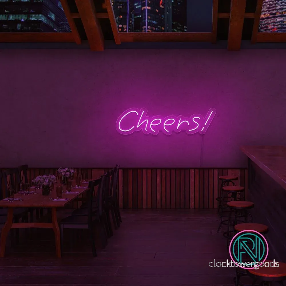 "Cheers!" Led neonskylt. - Bild 2