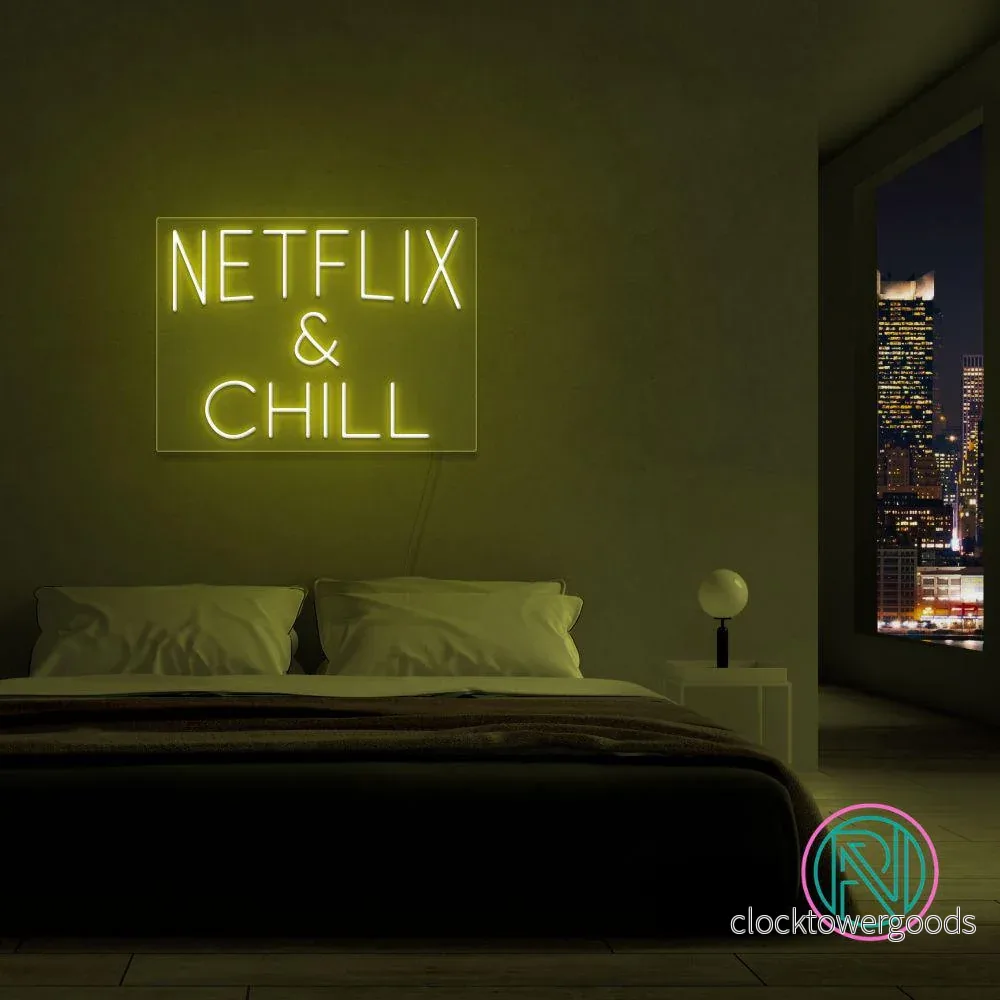 "NETFLIX & CHILL" Led neonskylt. 46x63 cm. - Bild 2