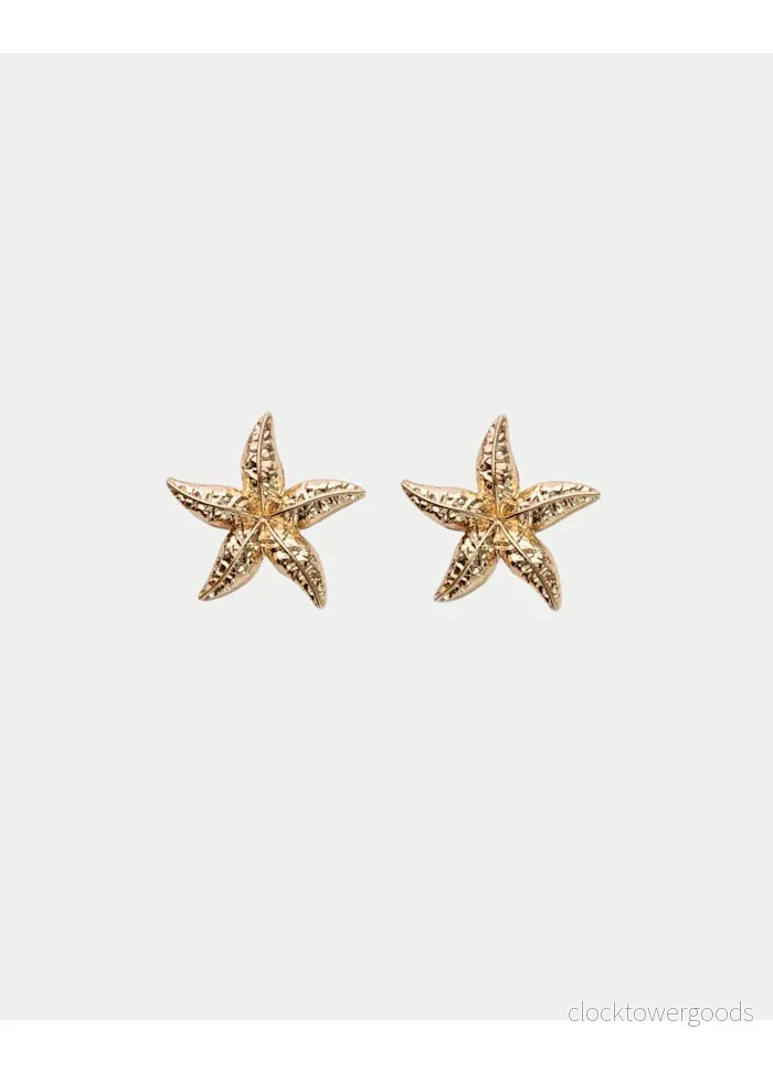Starfish Örhängen, Stora, Guld - Bild 2