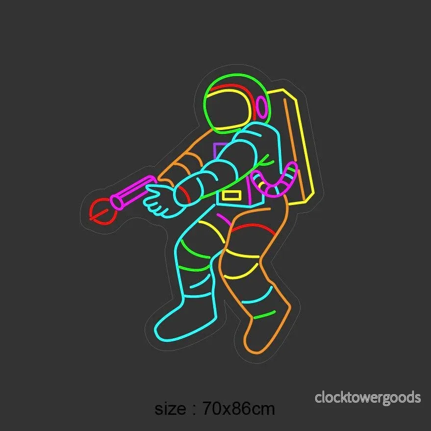 "Spaceman" Led neonskylt. 86x70 cm. - Bild 2
