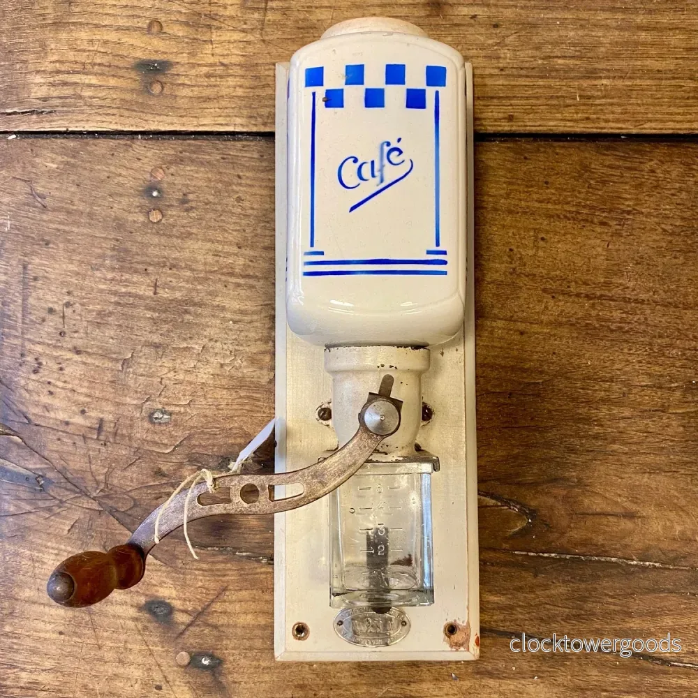 Vintage French Wall-Mounted Coffee Grinder