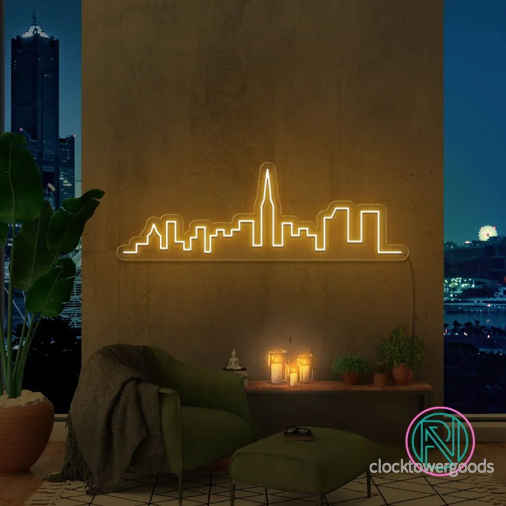 "Skyline" Led neonskylt. - Bild 2