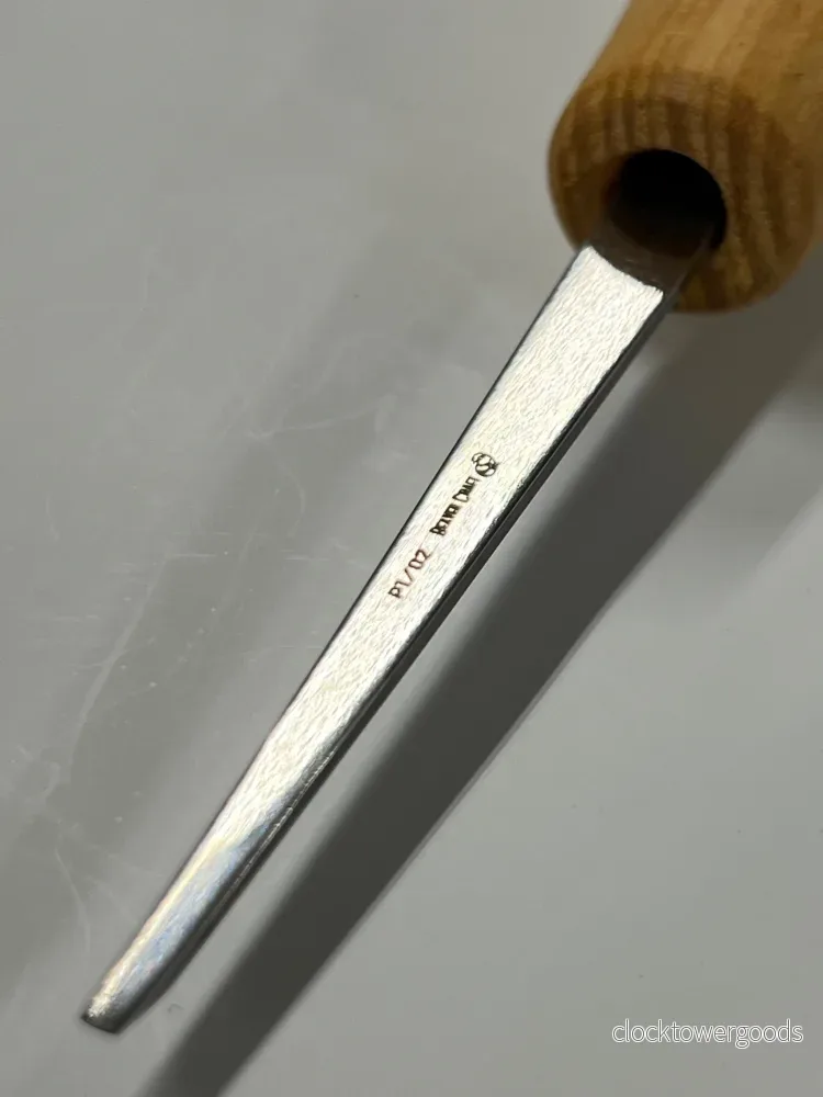 Träsniderijärn 75x2mm rakt, platt stämjärn P1/02 med kulhandtag - Bild 3