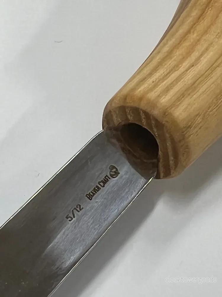 Träsniderijärn 75x12 mm – rak skölp P5/12 med kulhandtag - Bild 3