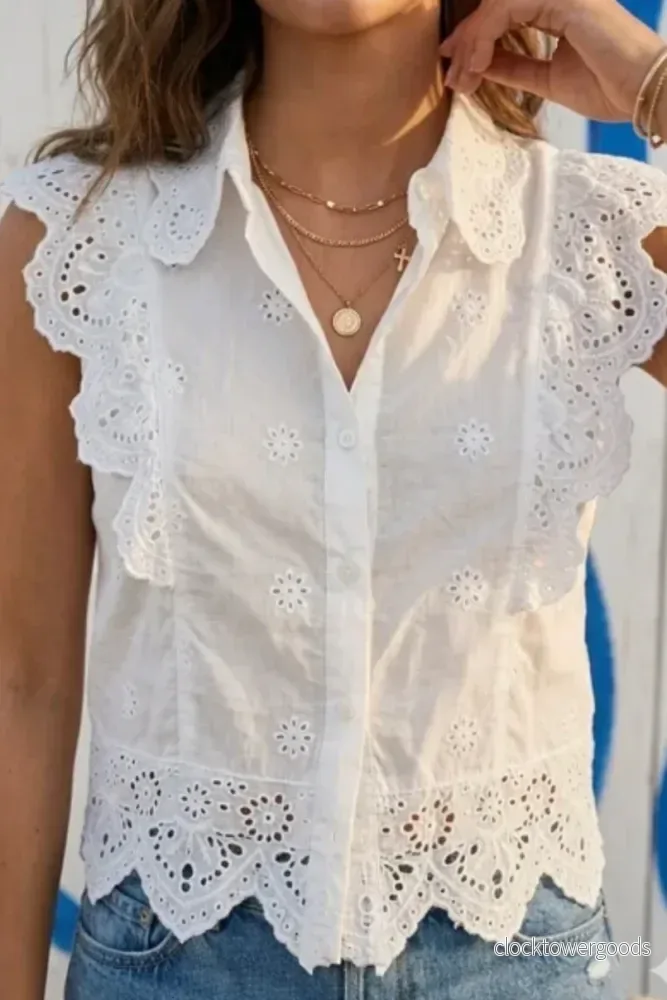Broderad blus, Vit