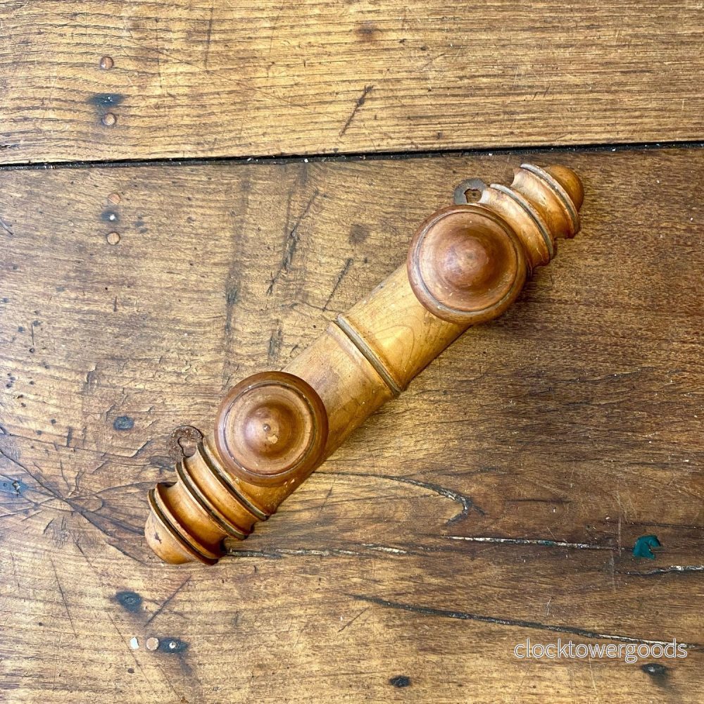 Vintage French Wooden Wall Rack with Two Pegs - Bild 2