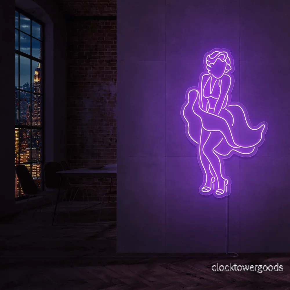 "Marilyn Monroe" Led neonskylt. Svartvit - Bild 3