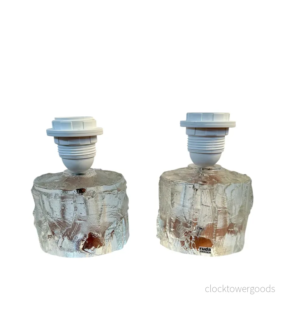 1-par lampfötter i glas