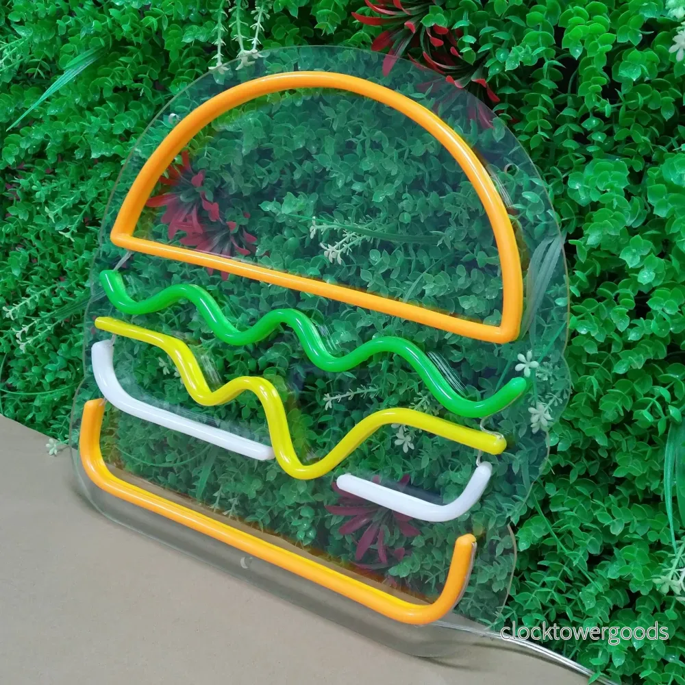 "Hamburgare" Led neonskylt. - Bild 3