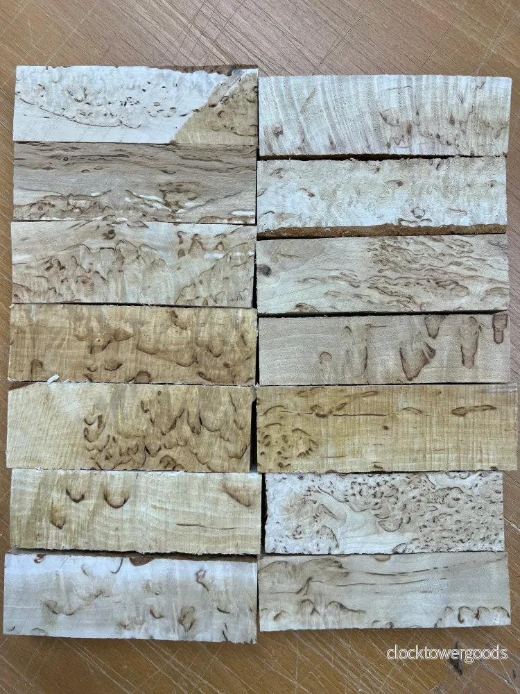 Standard naturell valbjörk/masurbjörk MBS, ca 30 × 40 × 125 mm - Bild 2