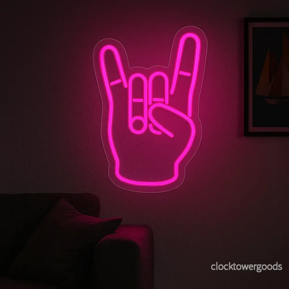 ”Rock Hand” Led Neonskylt. ”Rock Hand” Led Neonskylt.