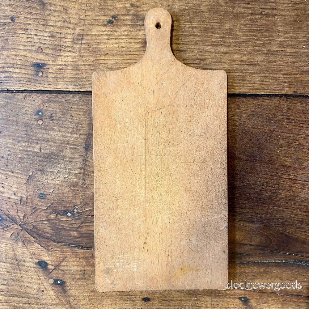Vintage French Wooden Cutting Board – Rounded Handle