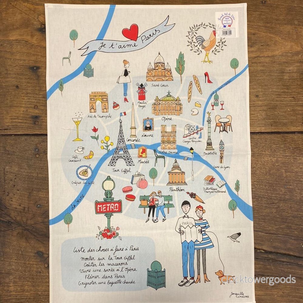 Paris Monuments French Kitchen Towel