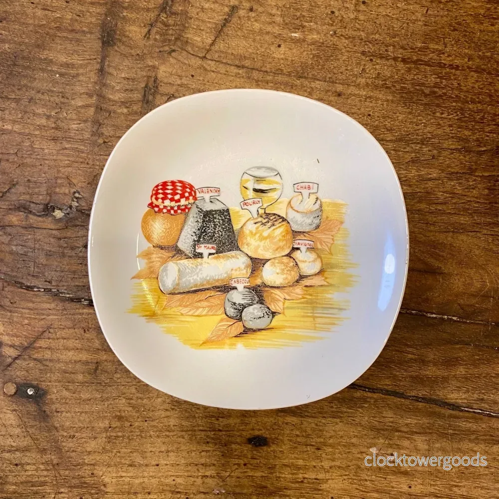 Vintage Berry Haute Porcelaine Dessert Plate – French Cheese Motif Vintage Berry Haute Porcelaine Dessert Plate – French Cheese Motif