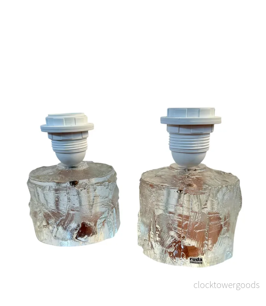 1-par lampfötter i glas - Bild 2