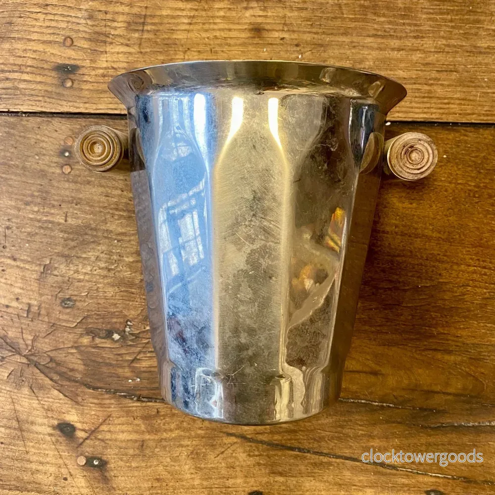 Vintage French Stainless Steel Champagne Bucket Vintage French Stainless Steel Champagne Bucket