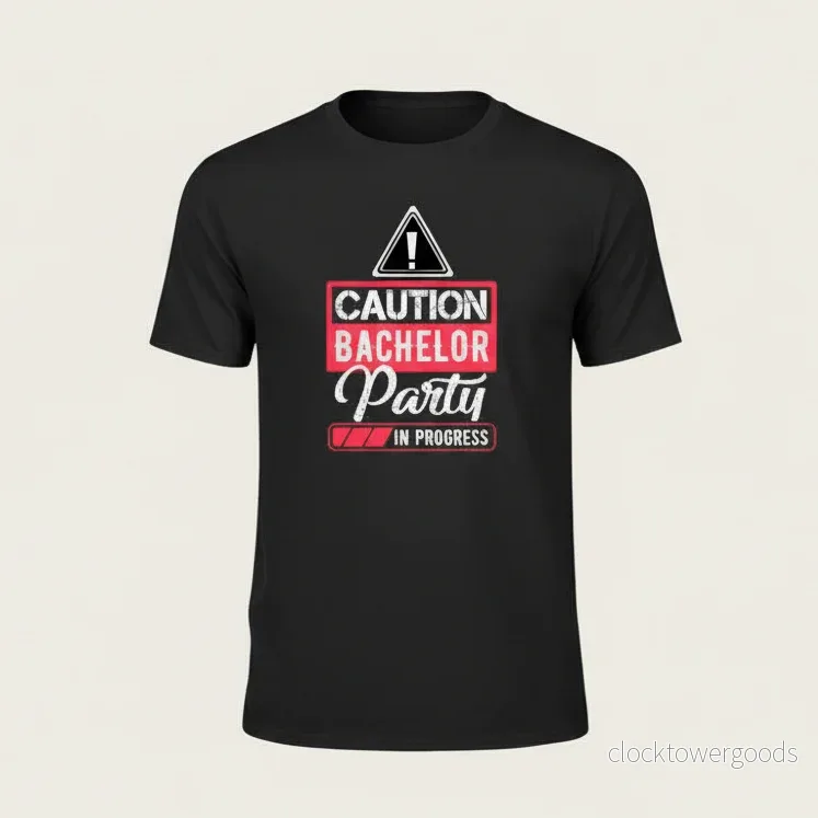 Caution Bachelor Party In Progress T-shirt – Svensexa - Bild 3