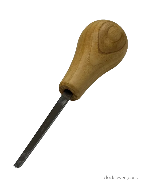 Träsniderijärn 75x4mm rakt, platt stämjärn P1/04 med kulhandtag