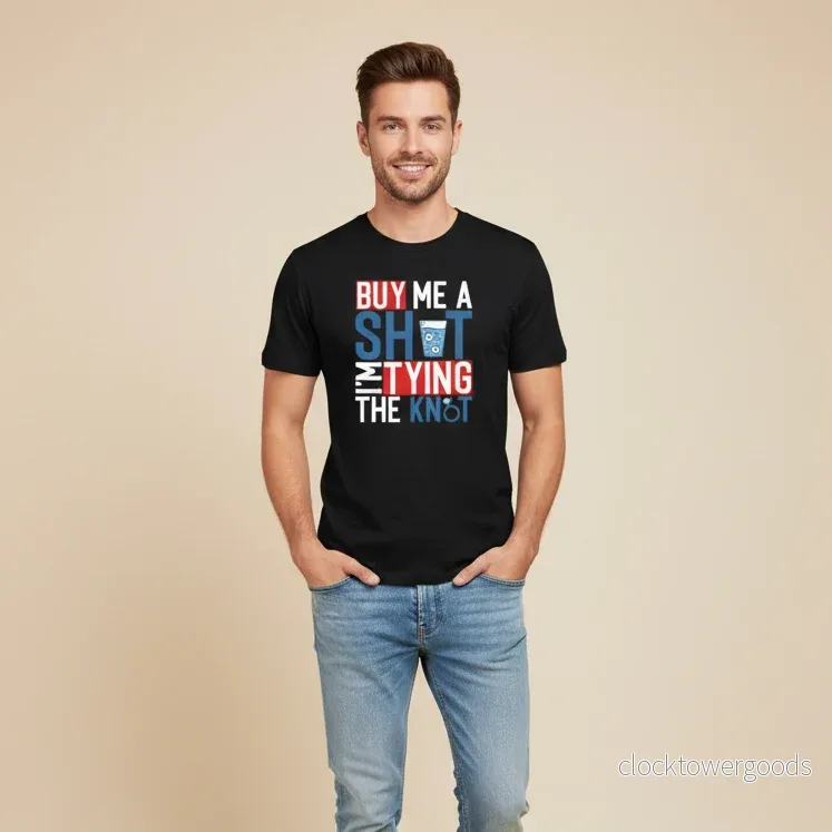 Buy Me a Shot I'm Tying The Knot T-shirt – Svensexa (Vit) - Bild 2