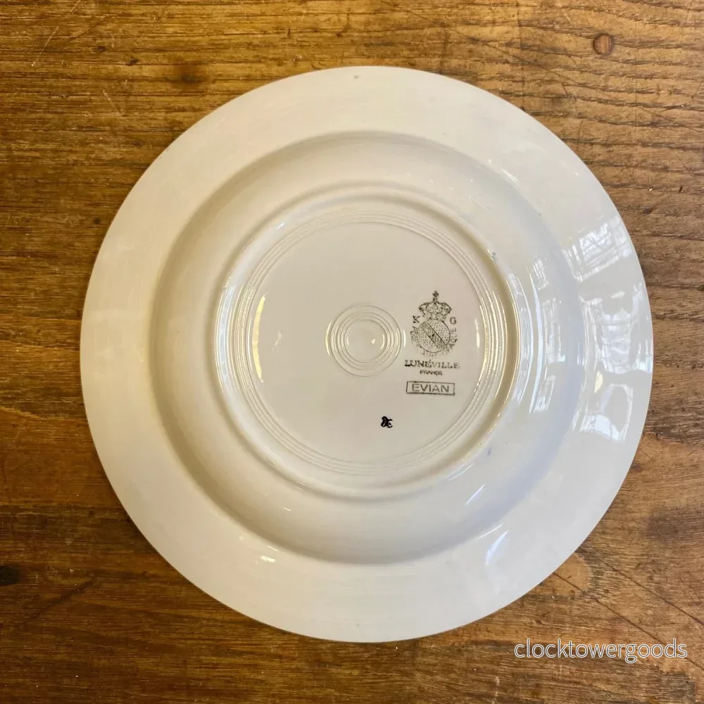 Vintage Lunéville “Evian” Dinner Plate – Blue Floral - Bild 2