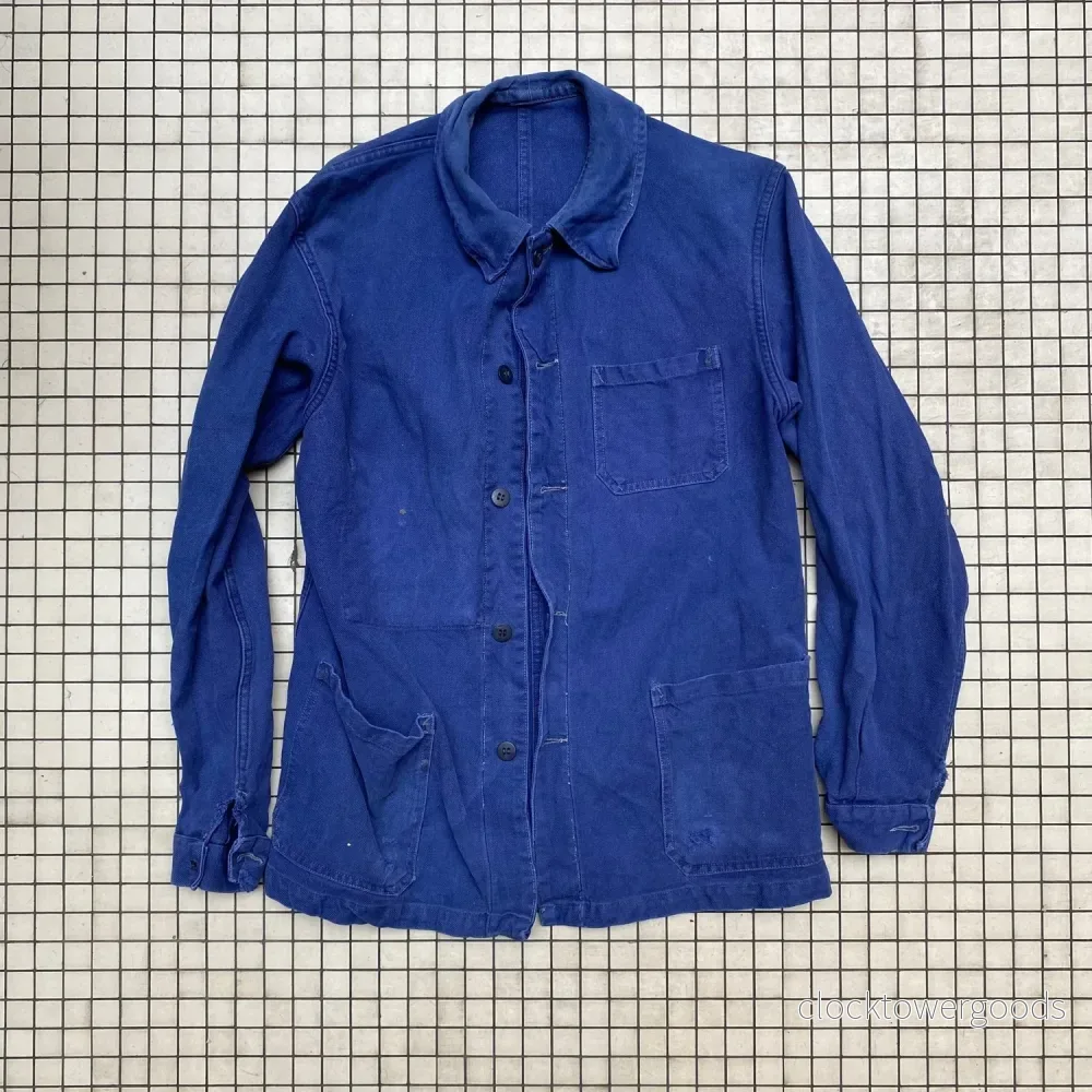 French Vintage Blue Work Jacket “Le Cuir” – Size S French Vintage Blue Work Jacket “Le Cuir” – Size S