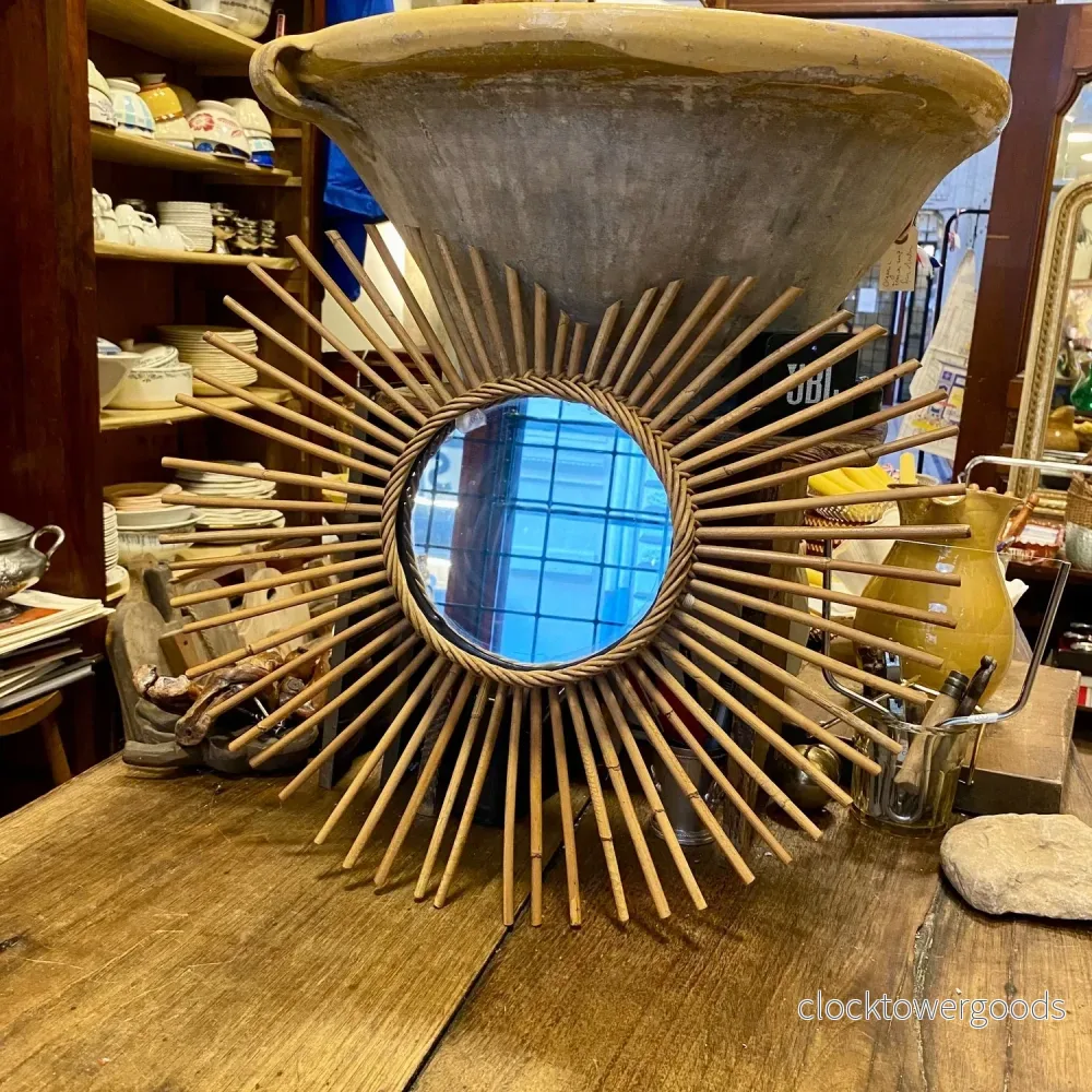 Vintage Rattan Sunburst Mirror Vintage Rattan Sunburst Mirror