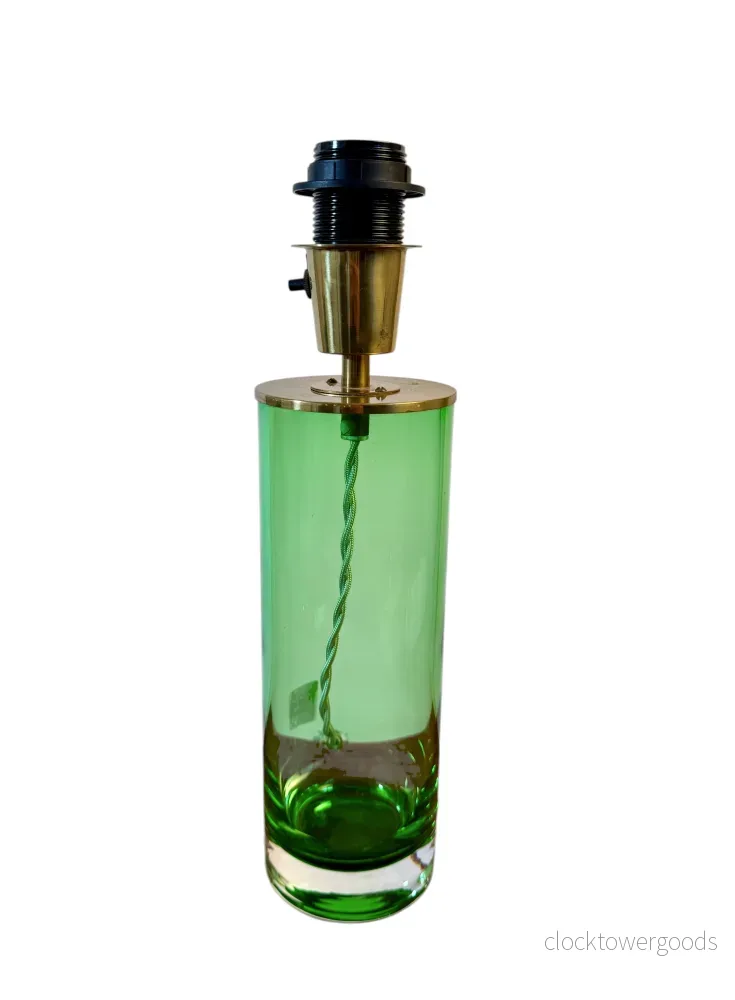 Lampfot i grönt glas
