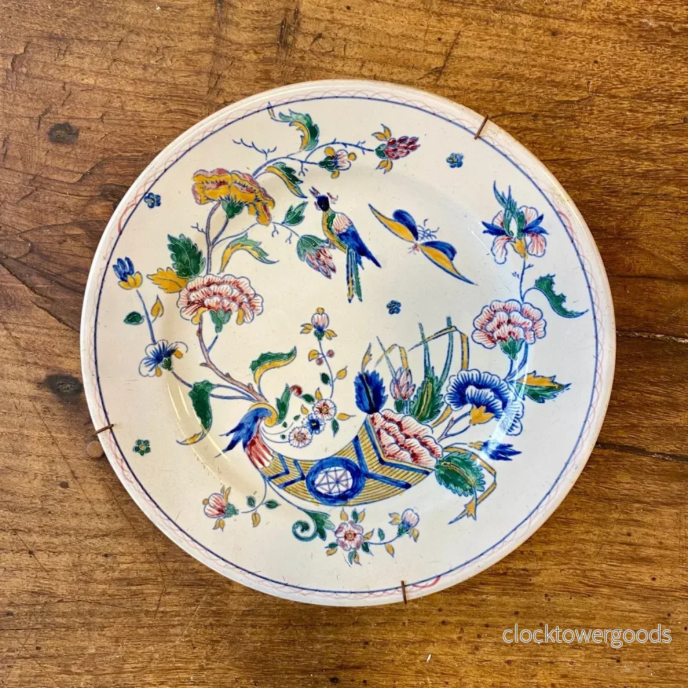 Vintage Gien Wall Plate – Birds, Butterflies & Florals Vintage Gien Wall Plate – Birds, Butterflies & Florals