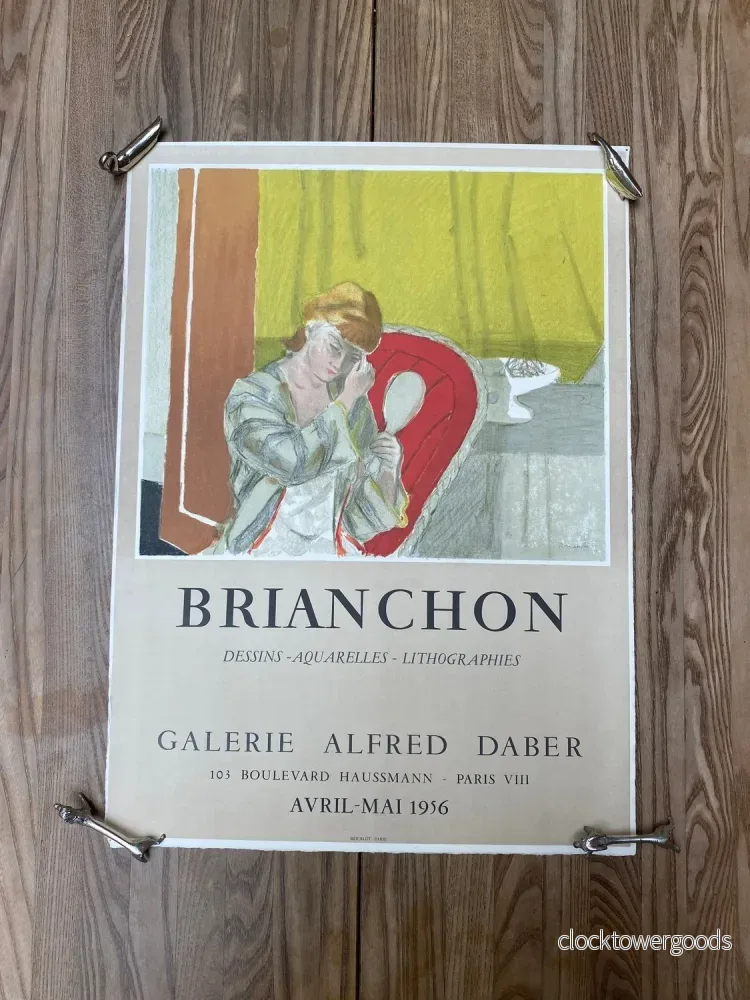 Vintage Maurice Brianchon Lithographic Exhibition Poster – Paris 1956