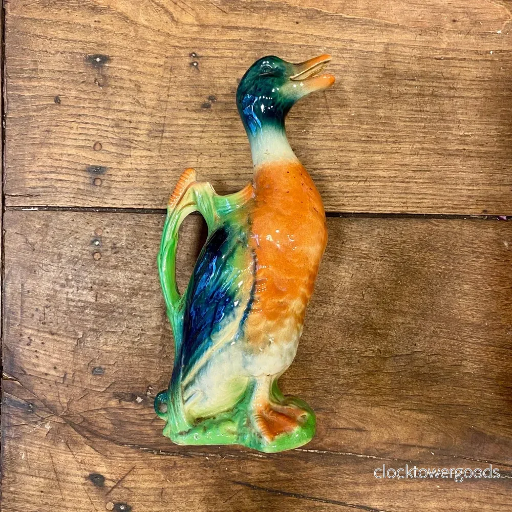 Vintage St Clément Ceramic Duck Pitcher – Multicoloured Glaze