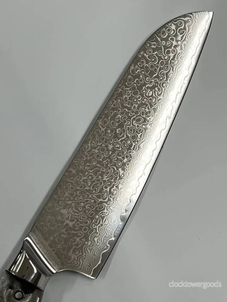 Santoku – VG10-damast, kockkniv 8″ med fulltånge och bolster - Bild 3