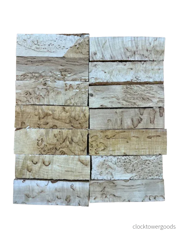 Standard naturell valbjörk/masurbjörk MBS, ca 30 × 40 × 125 mm Standard naturell valbjörk/masurbjörk MBS, ca 30 × 40 × 125 mm