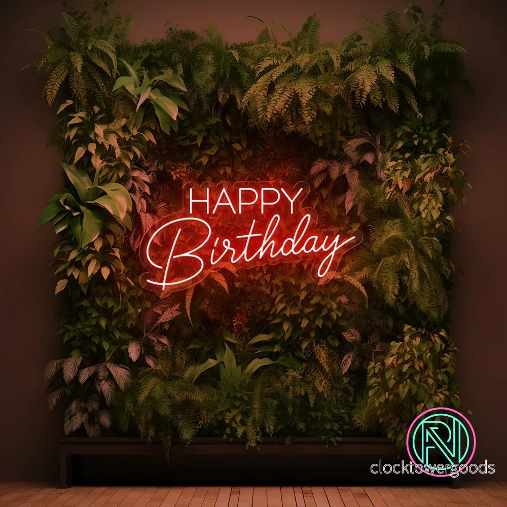 "Happy Birthday" Led neonskylt. - Bild 3