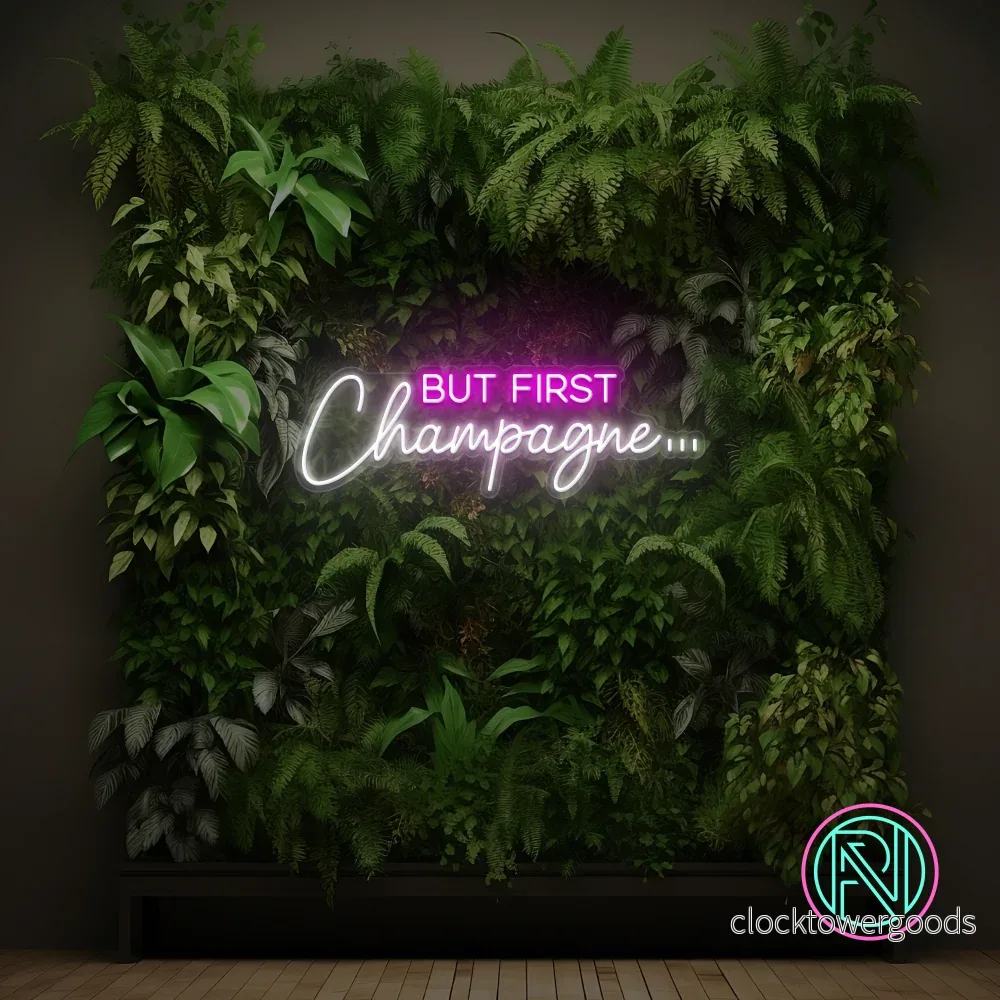 ”BUT FIRST Champagne” Led neonskylt ”BUT FIRST Champagne” Led neonskylt