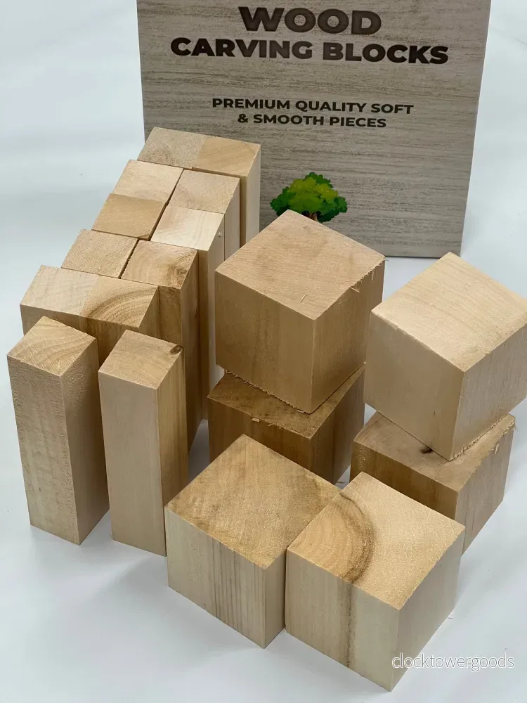 Basswood-ämnen av lindträ för träsnideri BW18, 18-pack, BeaverCraft - Bild 2