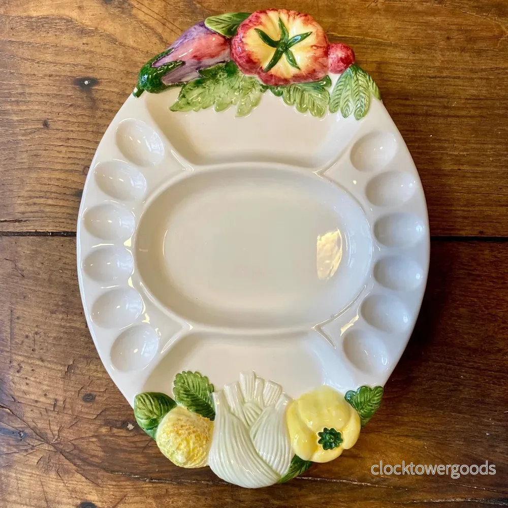 French Vintage Grand Aïoli Serving Plate – 47 × 35 cm