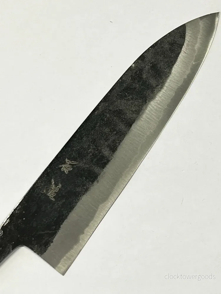 Kurouchi Santoku 165 Blue 2 japanskt handsmitt knivblad - Bild 2