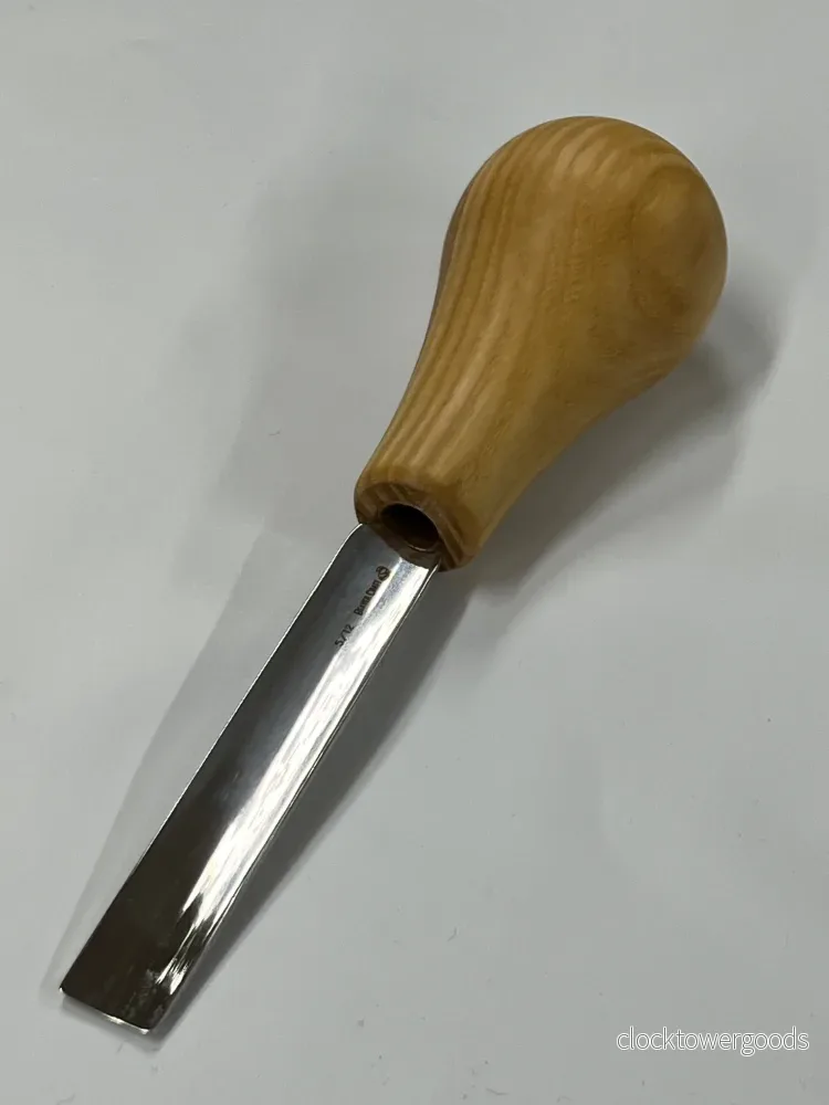 Träsniderijärn 75x12 mm – rak skölp P5/12 med kulhandtag - Bild 2