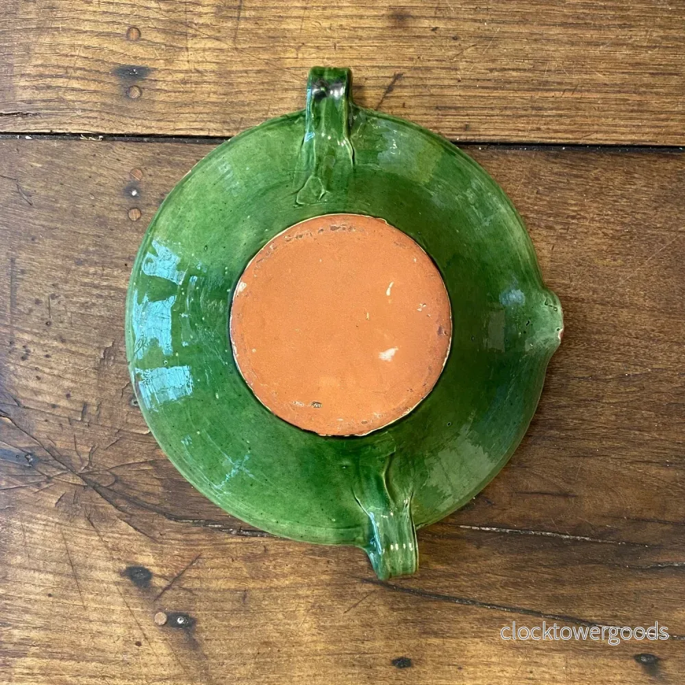 Vintage French Green-Glazed Tian Bowl - Bild 2