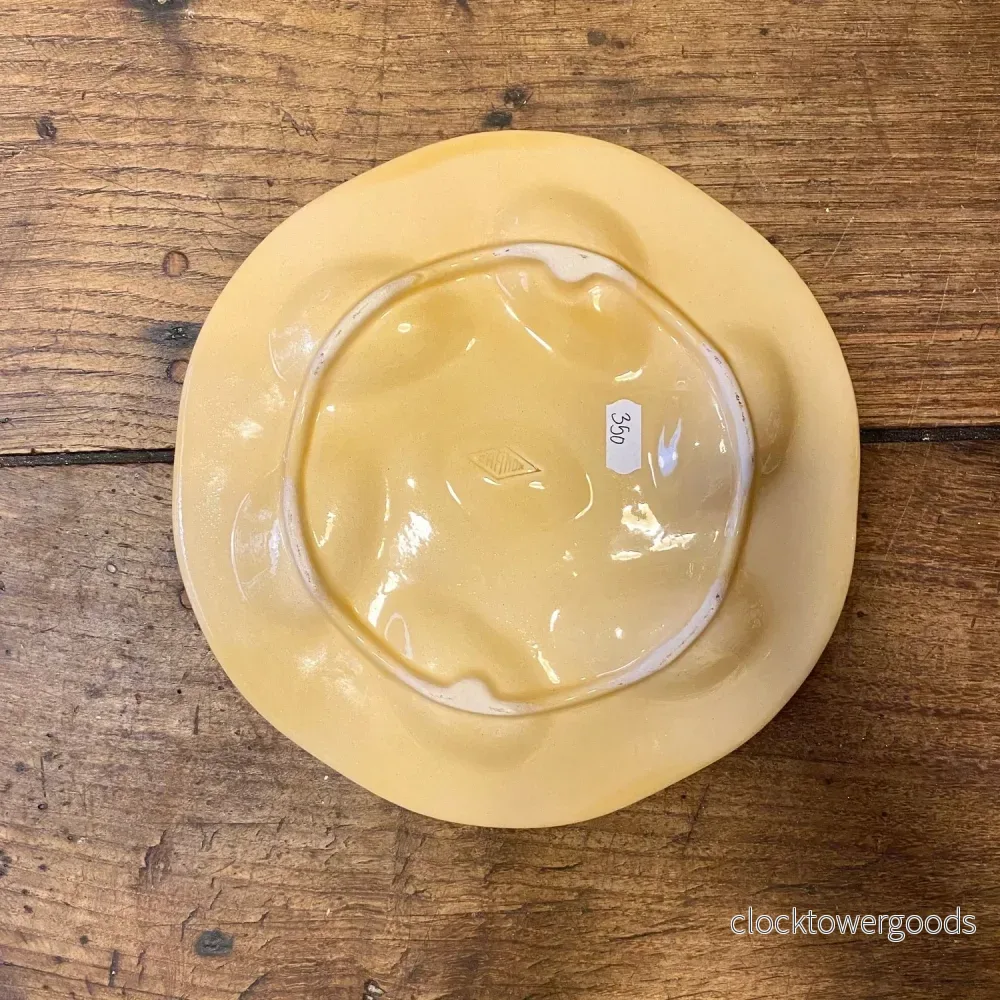 Vintage French Oyster Plate – Yellow & Green - Bild 2