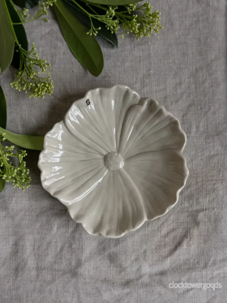 Blomster, Litet Fat, Beige