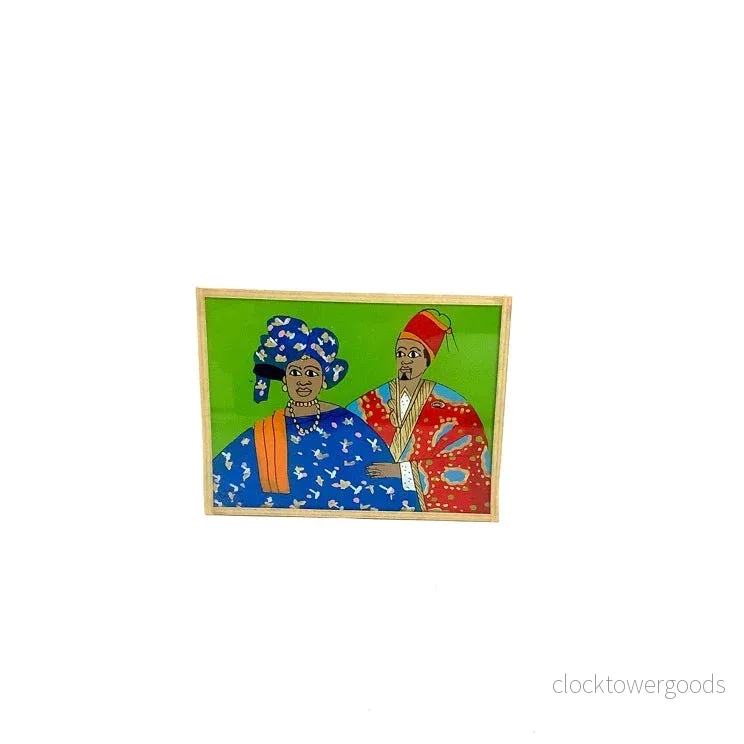 GLASTAVLA ”Par, Grön Bakgrund” 15x11cm GLASTAVLA ”Par, Grön Bakgrund” 15x11cm