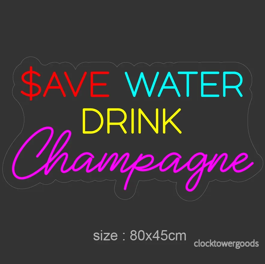 "SAVE WATER" Led neonskylt - Bild 3