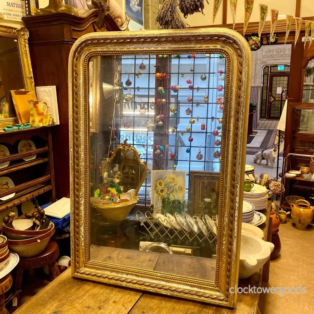 Large Louis-Philippe Giltwood Mirror - Bild 2