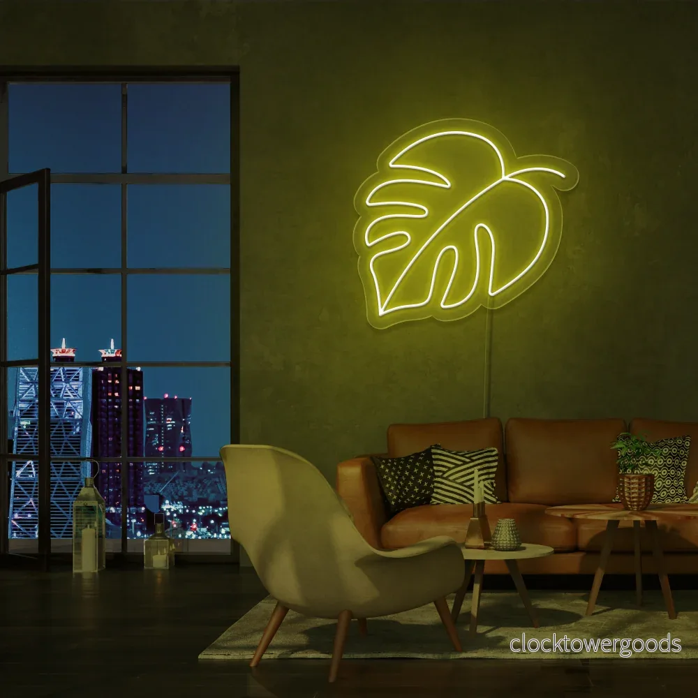 "Tropisk blad" Led neonskylt. - Bild 3