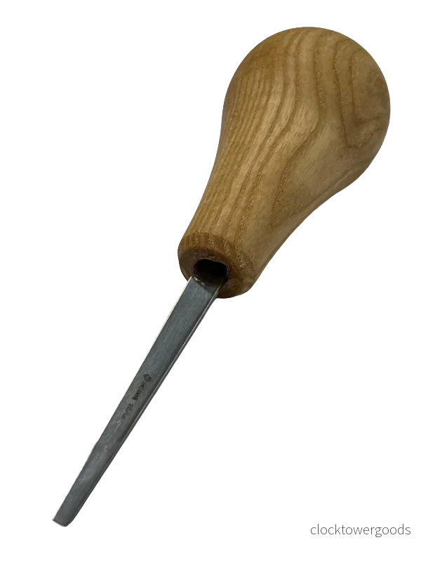Träsniderijärn 75x3mm rakt, platt stämjärn P1/03 med kulhandtag