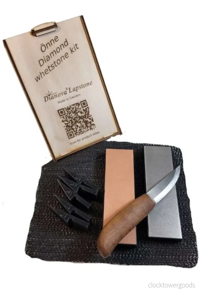 Komplett knivslipningspaket – Dianova Önne diamantbryne och läderstrigel Komplett knivslipningspaket – Dianova Önne diamantbryne och läderstrigel