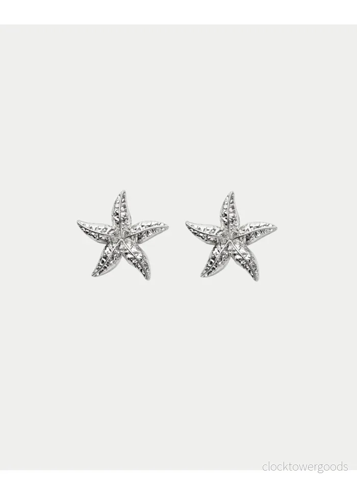 Starfish Örhängen, Stora, Silver